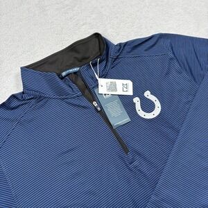 Cutter & Buck NFL Indianapolis Colts Football Sweater Mens LT Blue Micro Stripe